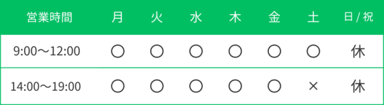 よつば整体整骨院営業時間